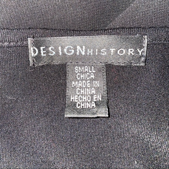 DESIGN HISTORY Blouse Stretchy Tank with Sheer Overlay Black Size S - Picture 3 of 4